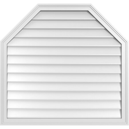 Ekena Millwork Octagonal Top Surface Mount PVC Gable Vent w/ 2"W x 1-1/2"P Brickmould Frame, 38"W x 36"H GVPOT38X3602SN